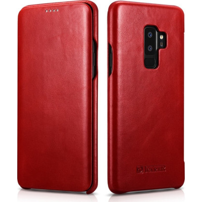 iCarer Vintage Series Curved Edge - Δερμάτινη Θήκη Samsung Galaxy S9 Plus - Red (RS992201-RD)