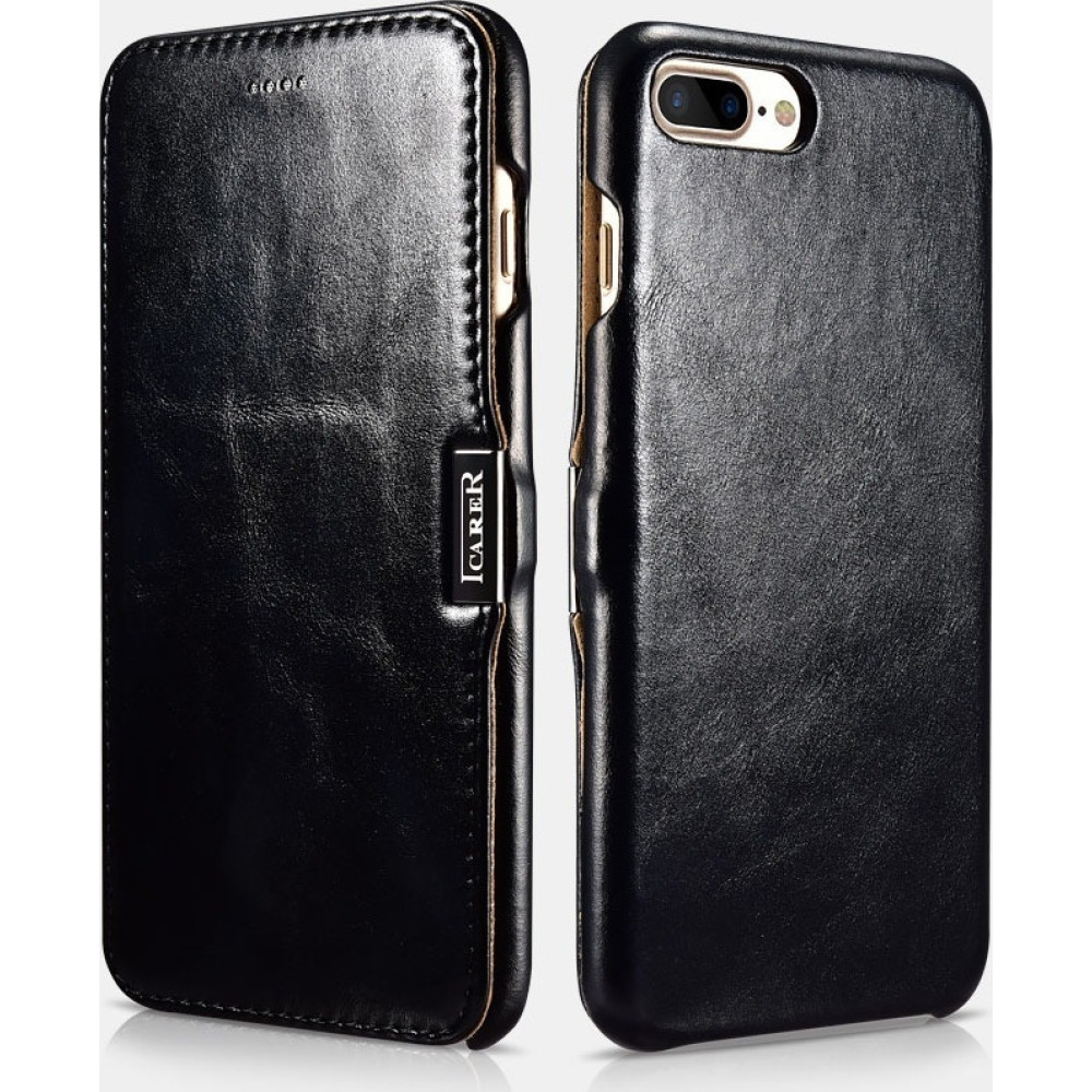 iCarer Vintage Series Side-Open Δερμάτινη Θήκη iPhone 7 Plus / 8 Plus - Black (RIP7002-BK)