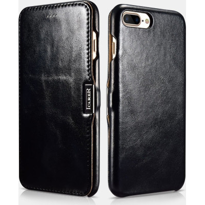iCarer Vintage Series Side-Open Δερμάτινη Θήκη iPhone 7 Plus / 8 Plus - Black (RIP7002-BK)