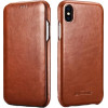 iCarer Vintage Series Curved Edge Folio - Δερμάτινη Θήκη iPhone XS Max - Brown (RI902-BN)