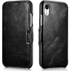 iCarer Vintage Series Side-Open Δερμάτινη Θήκη iPhone XR - Black (RI903-BK)