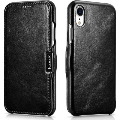iCarer Vintage Series Side-Open Δερμάτινη Θήκη iPhone XR - Black (RI903-BK)