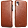 iCarer Vintage Series Curved Edge Folio - Δερμάτινη Θήκη iPhone XR - Brown (RI901-BN)