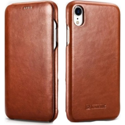iCarer Vintage Series Curved Edge Folio - Δερμάτινη Θήκη iPhone XR - Brown (RI901-BN)