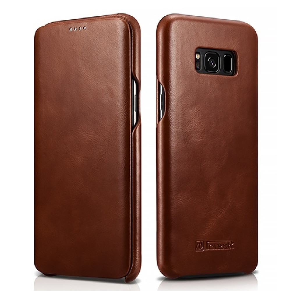 iCarer Vintage Series Curved Edge - Δερμάτινη Θήκη Samsung Galaxy S8 Plus - Brown (RS991001)