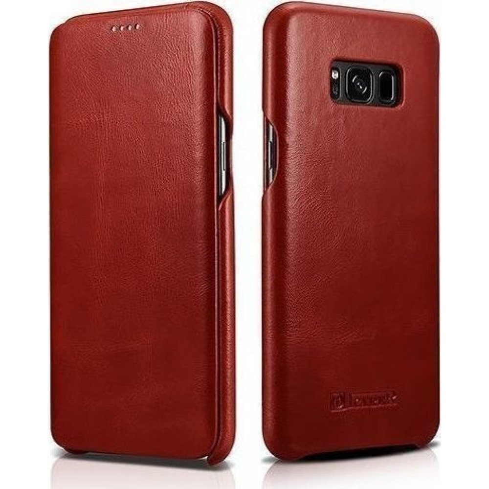 iCarer Vintage Series Curved Edge - Δερμάτινη Θήκη Samsung Galaxy S8 Plus - Red (RS991001-RD)