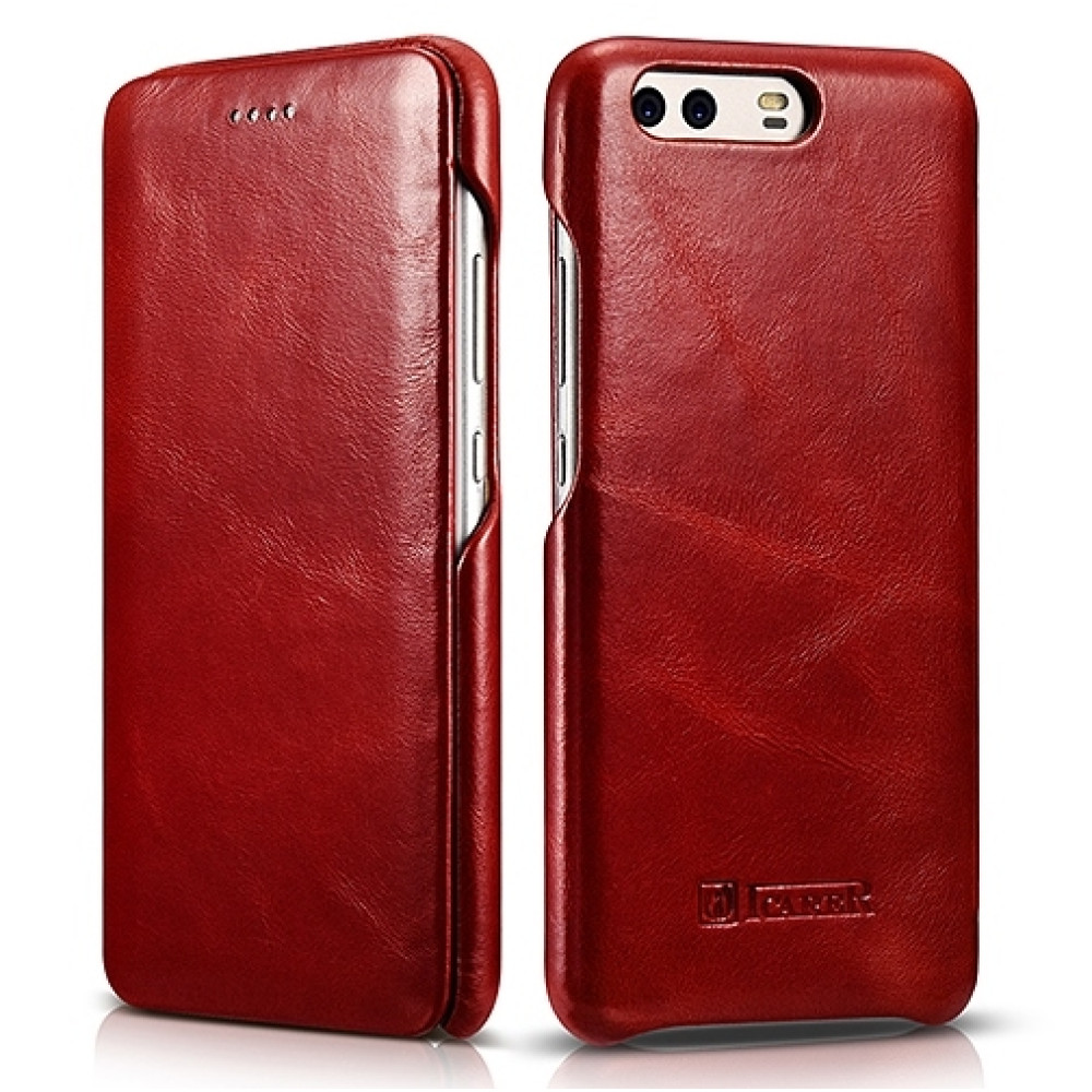 iCarer Vintage Series Curved Edge Folio - Δερμάτινη Θήκη Huawei P10 - Red (RHP1001-RD)