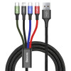 Baseus Rapid Series 4 in 1 Καλώδιο Φόρτισης USB σε Lightning, Micro-usb & Type-c x 2 - 1.2m - 3.5A - Πολύχρωμο (CA1T4-B01)