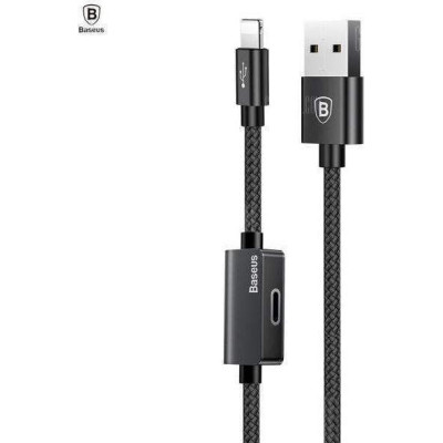 Baseus Καλώδιο Ήχου, Φόρτισης & Μεταφοράς Δεδομένων USB σε Lightning - 2A - 100cm - Black - 2 Έτη Εγγύηση (CALYU-01)