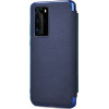 iCarer Grained Series Δερμάτινη Smart Flip Θήκη Huawei P40 Pro - Blue (XHP40004-BU)