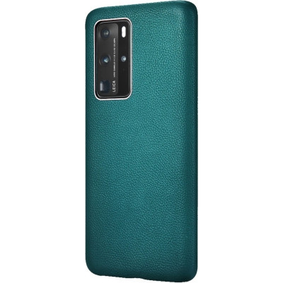 iCarer Grained Series Δερμάτινη Σκληρή Θήκη Huawei P40 Pro - Green (XHP40006-GN)