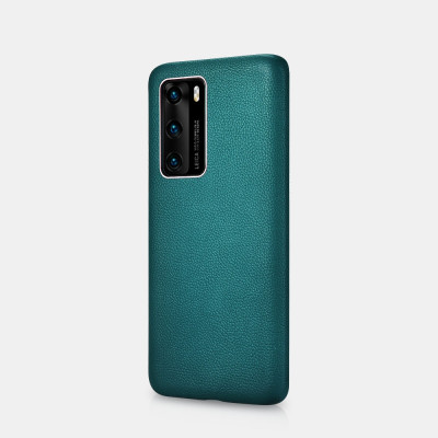iCarer Grained Series Δερμάτινη Σκληρή Θήκη Huawei P40 - Green (XHP40005-GN)