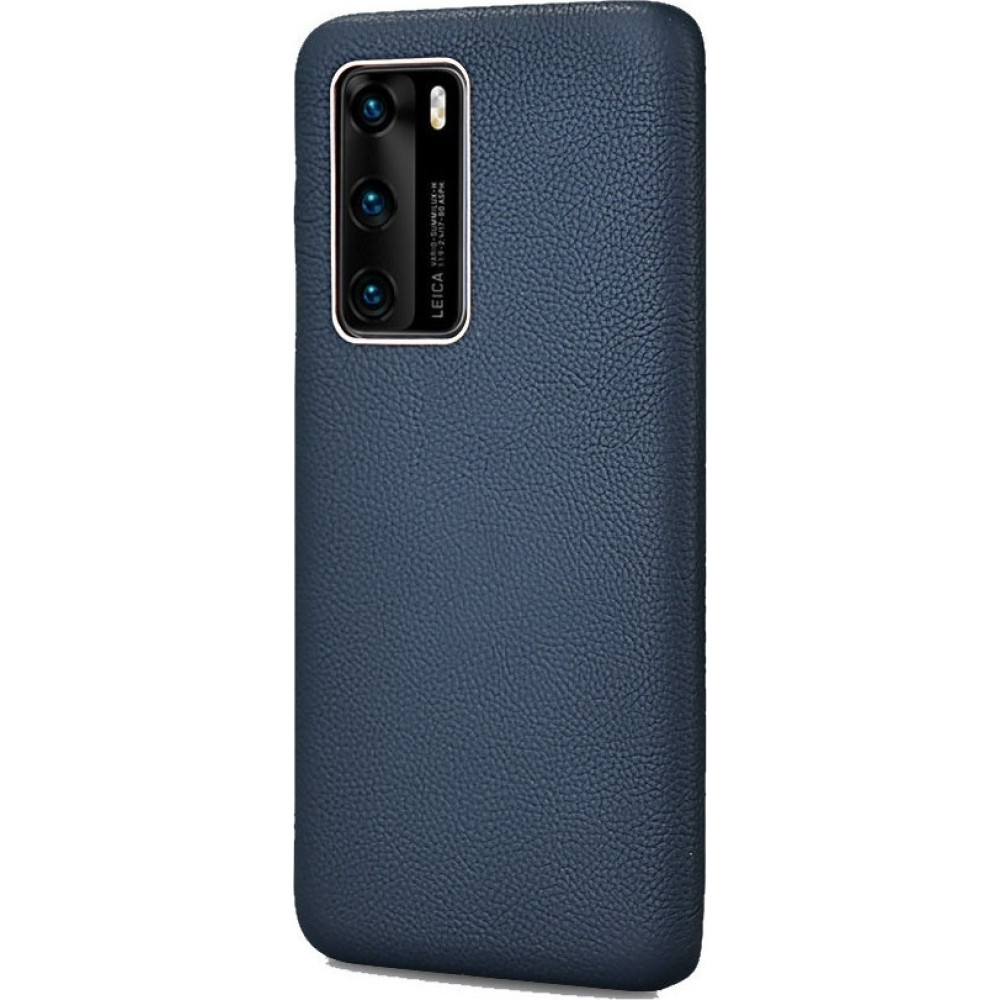 iCarer Grained Series Δερμάτινη Σκληρή Θήκη Huawei P40 Pro - Royal Blue (XHP40006-BU)