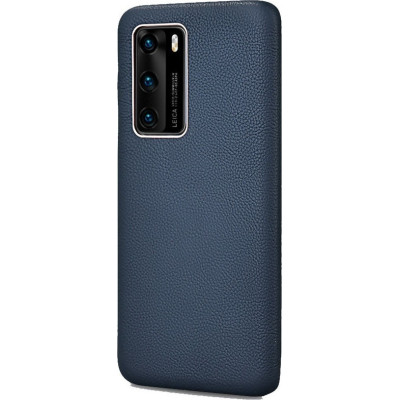 iCarer Grained Series Δερμάτινη Σκληρή Θήκη Huawei P40 Pro - Royal Blue (XHP40006-BU)