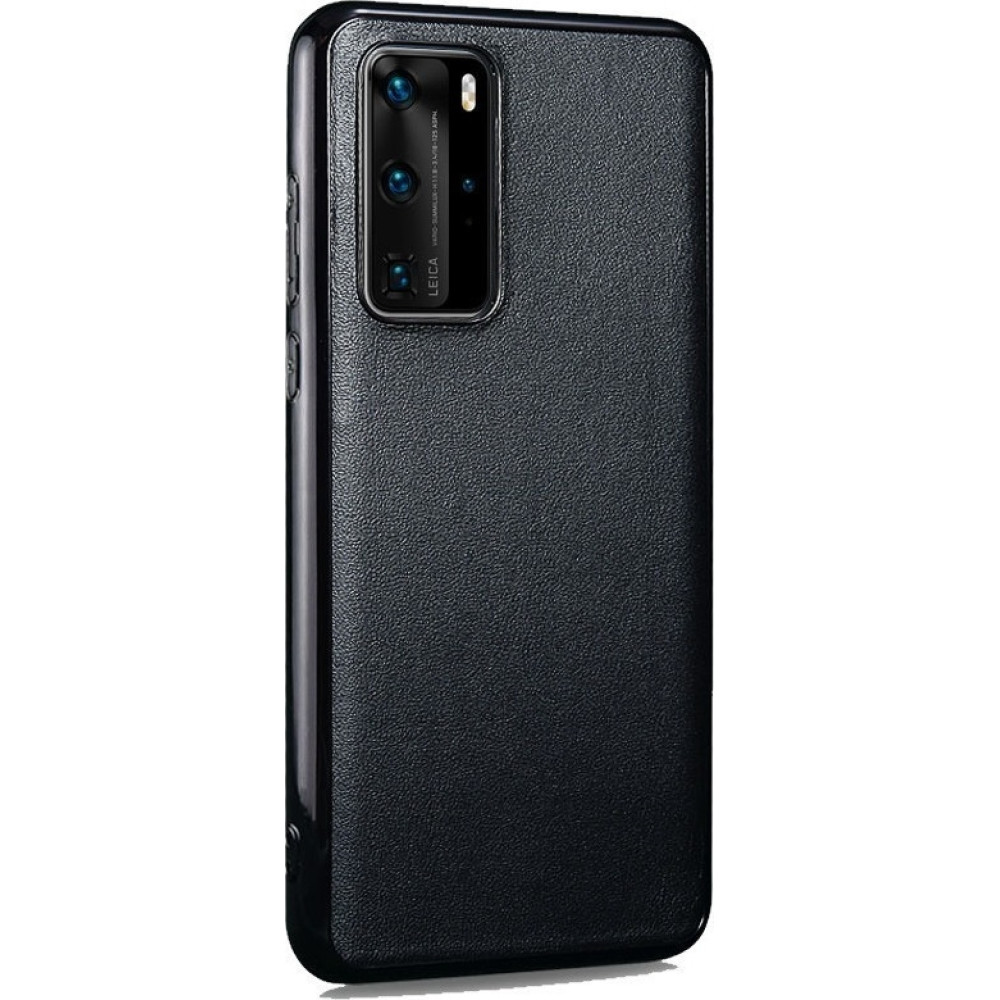iCarer Grained Series Δερμάτινη Θήκη Huawei P40 Pro - Deep Space Black (XHP40002-BK)