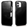 iCarer Vintage Series Side-Open Δερμάτινη Θήκη Apple iPhone 12 mini - Black (RIX1209-BK)
