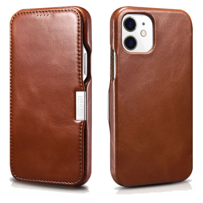 iCarer Vintage Series Side-Open Δερμάτινη Θήκη Apple iPhone 12 mini - Brown (RIX1209-BN)
