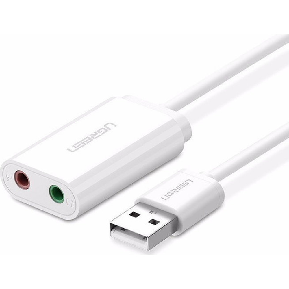 Ugreen Εξωτερική Κάρτα Ήχου USB 2.0 με Mic - White (30143)