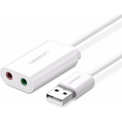Ugreen Εξωτερική Κάρτα Ήχου USB 2.0 με Mic - White (30143)