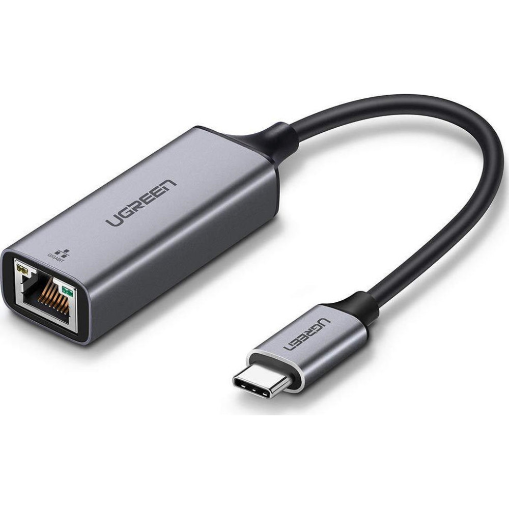 Ugreen Αντάπτορας Type-C σε Καλώδιο Ethernet Gigabit RJ45 έως 1000Mbps - 10cm - Space Gray (50737)