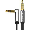 Ugreen Flat Καλώδιο Ήχου Aux Audio - 3.5mm Jack (male) σε 3.5mm Jack Ορθή Γωνία (male) 200cm - Black (10599)