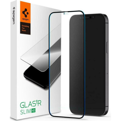 Spigen Tempered Glass GLAS.tR Slim HD - Fullface Αντιχαρακτικό Γυαλί Οθόνης Apple iPhone 12 mini - Black (AGL01534)