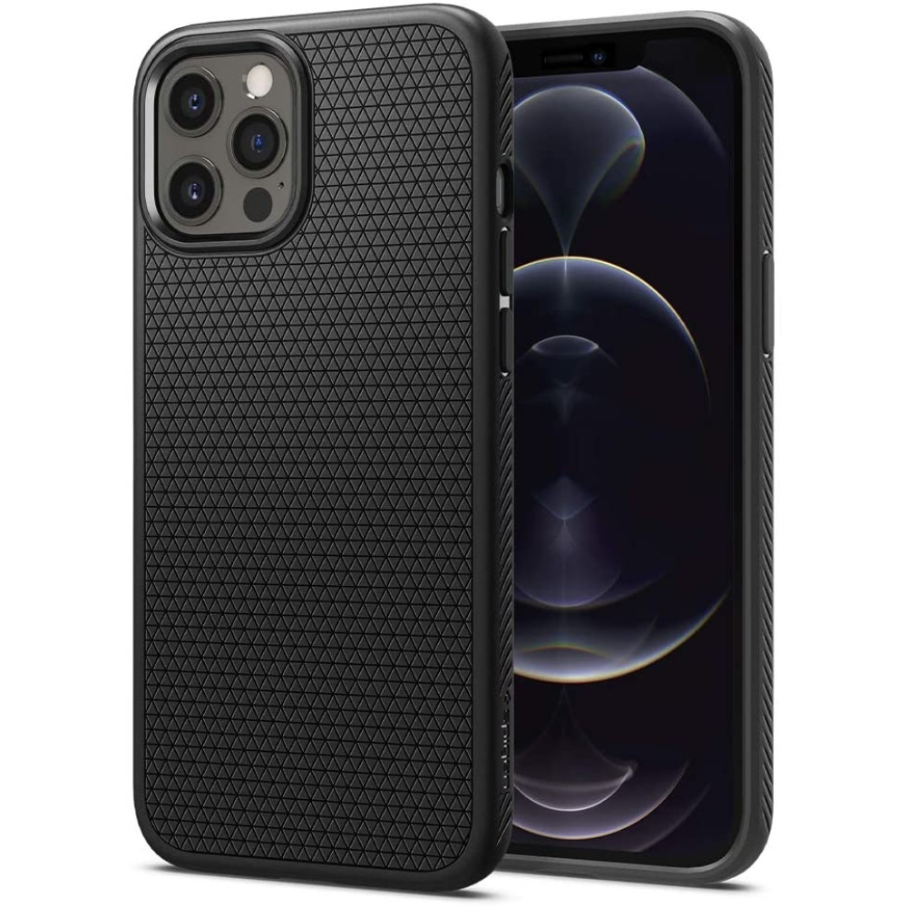 Spigen Θήκη Liquid Air Apple iPhone 12 / 12 Pro - Matte Black (ACS01701)