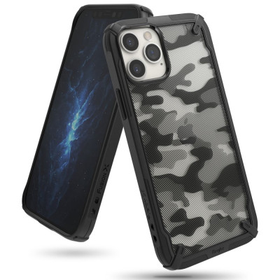 Ringke Fusion-X Θήκη Apple iPhone 12 / 12 Pro - Camo Black (75217)