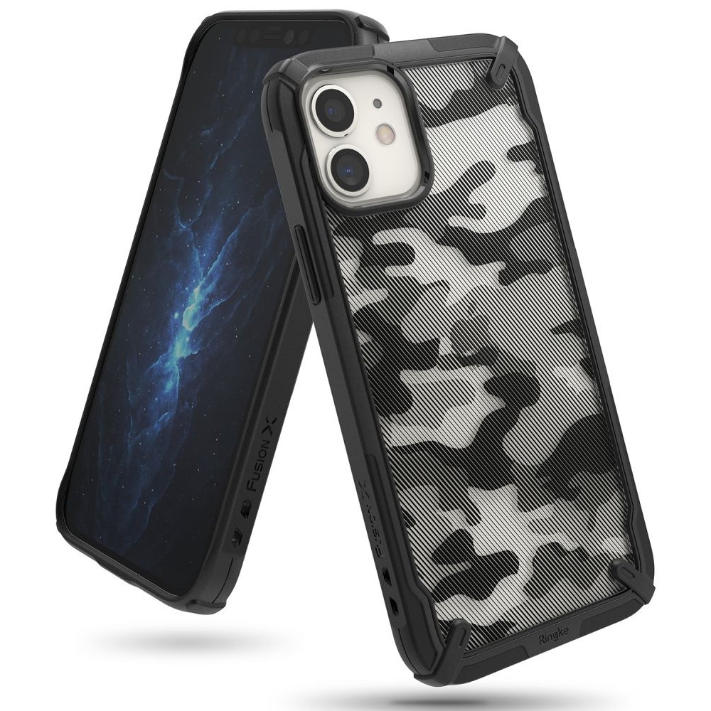 Ringke Fusion-X Θήκη Apple iPhone 12 mini - Camo Black (8809758100848)