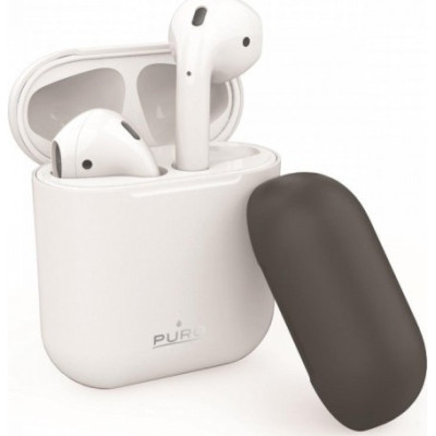 Puro ICON Θήκη Σιλικόνης για Airpods 2nd Gen / 1st Gen - White + Dark Grey Cap (APCASE2-WHI)