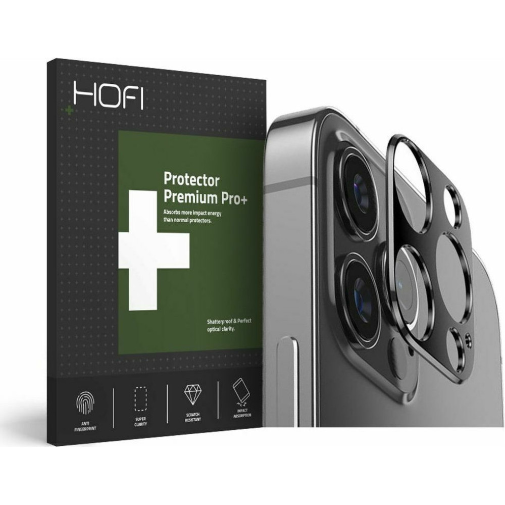 Hofi Premium Pro+ Camera Metal Styling - Μεταλλικό Προστατευτικό Κάλυμμα Κάμερας Apple iPhone 12 Pro - Black (75530)