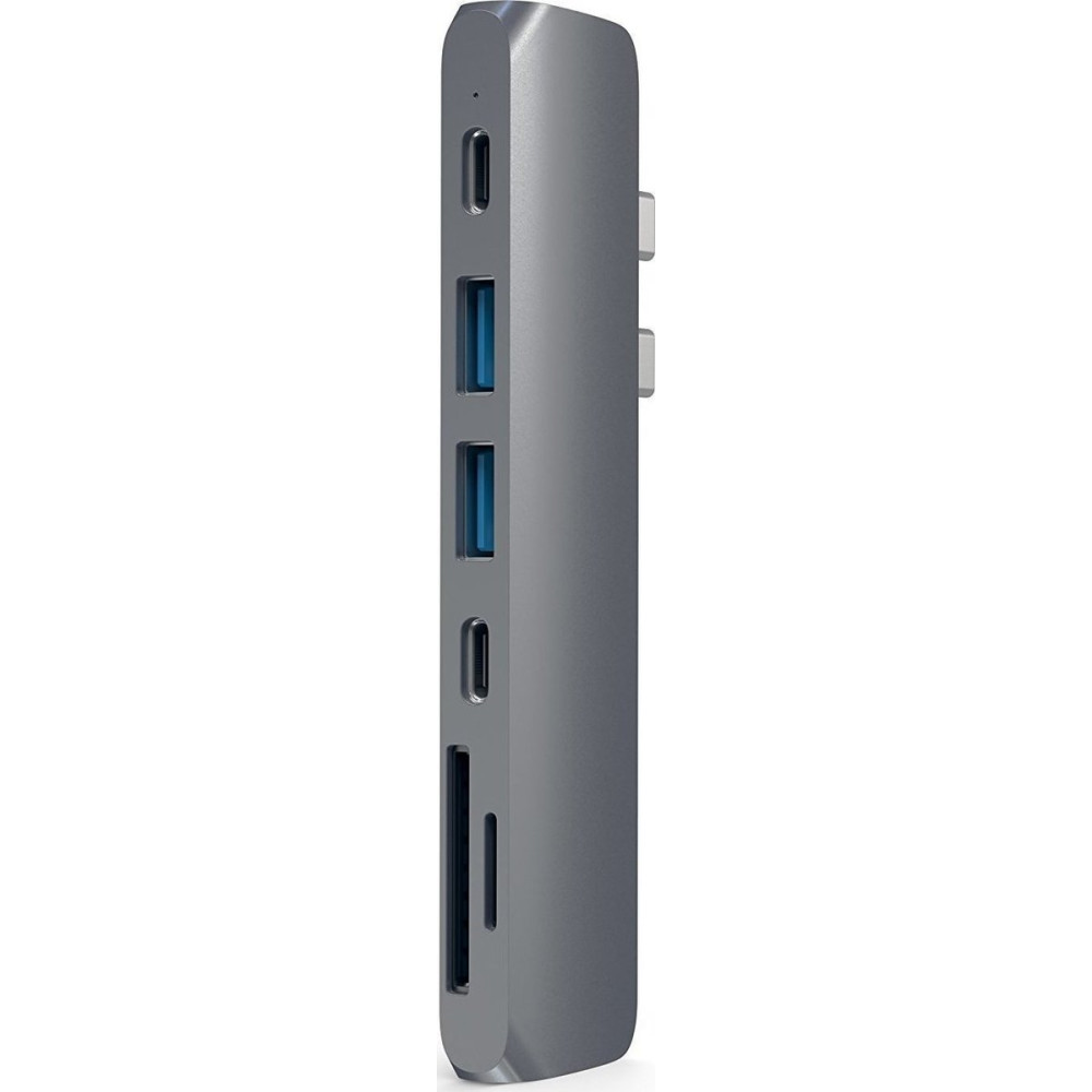 Satechi Type-C Pro Hub Αντάπτορας για Macbook - Με 2x Type-C / 1x 4K HDMI / 1x Type-C PD / 2x USB-A / 1x Type-C 5 Gbps / 1x microSD - Space Gray (ST-CMBPM)