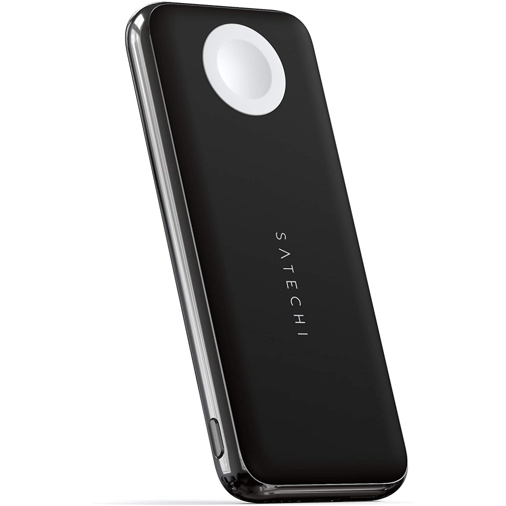Satechi Quatro Wireless Power Bank - Φορητή Μπαταρία Ασύρματης Φόρτισης Qi με Type-C & USB-A για iPhone - Apple Watch & AirPods - 10,000mAh - Black (ST-UC10WPBM)