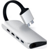 Satechi Αντάπτορας Type-C Dual Multimedia για Macbook - Με 2x USB-A / 1x Type-C / 1x Ethernet / 2x HDMI / 1x SD & Micro SD - Silver (ST-TCDMMAS)