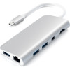Satechi Αντάπτορας Type-C Multimedia - Με 1x Type-C / 1x 4K HDMI / 3x USB-A / 1x mini-DisplayPort / 1x Ethernet / 1x microSD / 1x SD - Silver (ST-TCMM8PAS)