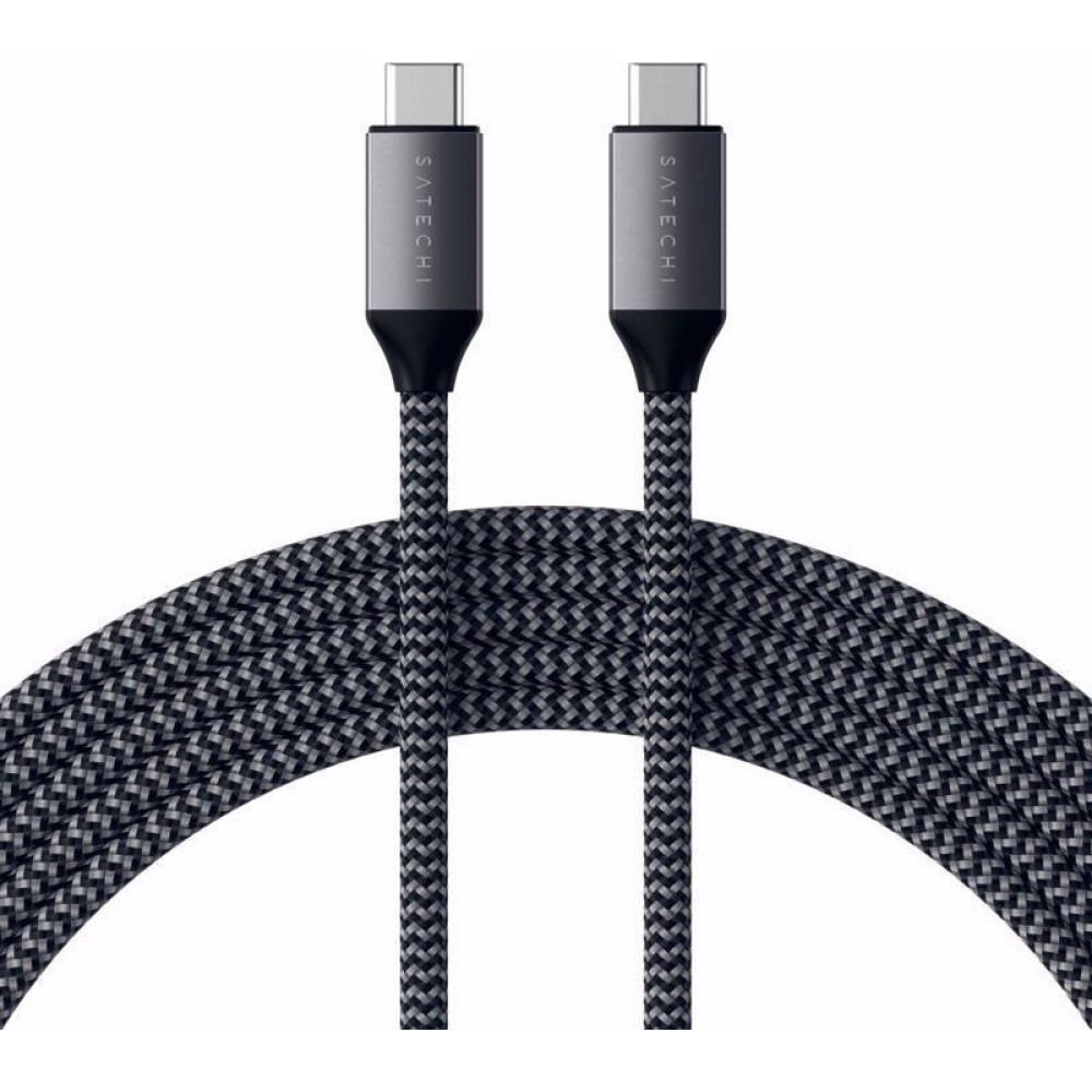 Satechi Καλώδιο Φόρτισης και Μεταφοράς Δεδομένων Type-C σε Type-C - 100W - 200cm - Space Gray (ST-TCC2MM)