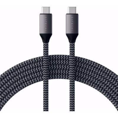 Satechi Καλώδιο Φόρτισης και Μεταφοράς Δεδομένων Type-C σε Type-C - 100W - 200cm - Space Gray (ST-TCC2MM)