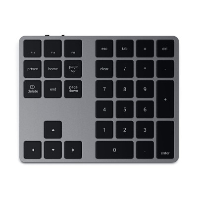 Satechi Aluminum Extended Wireless Keypad - Αριθμητικό Πληκτρολόγιο Αλουμινίου Bluetooth - Space Grey (ST-XLABKM)