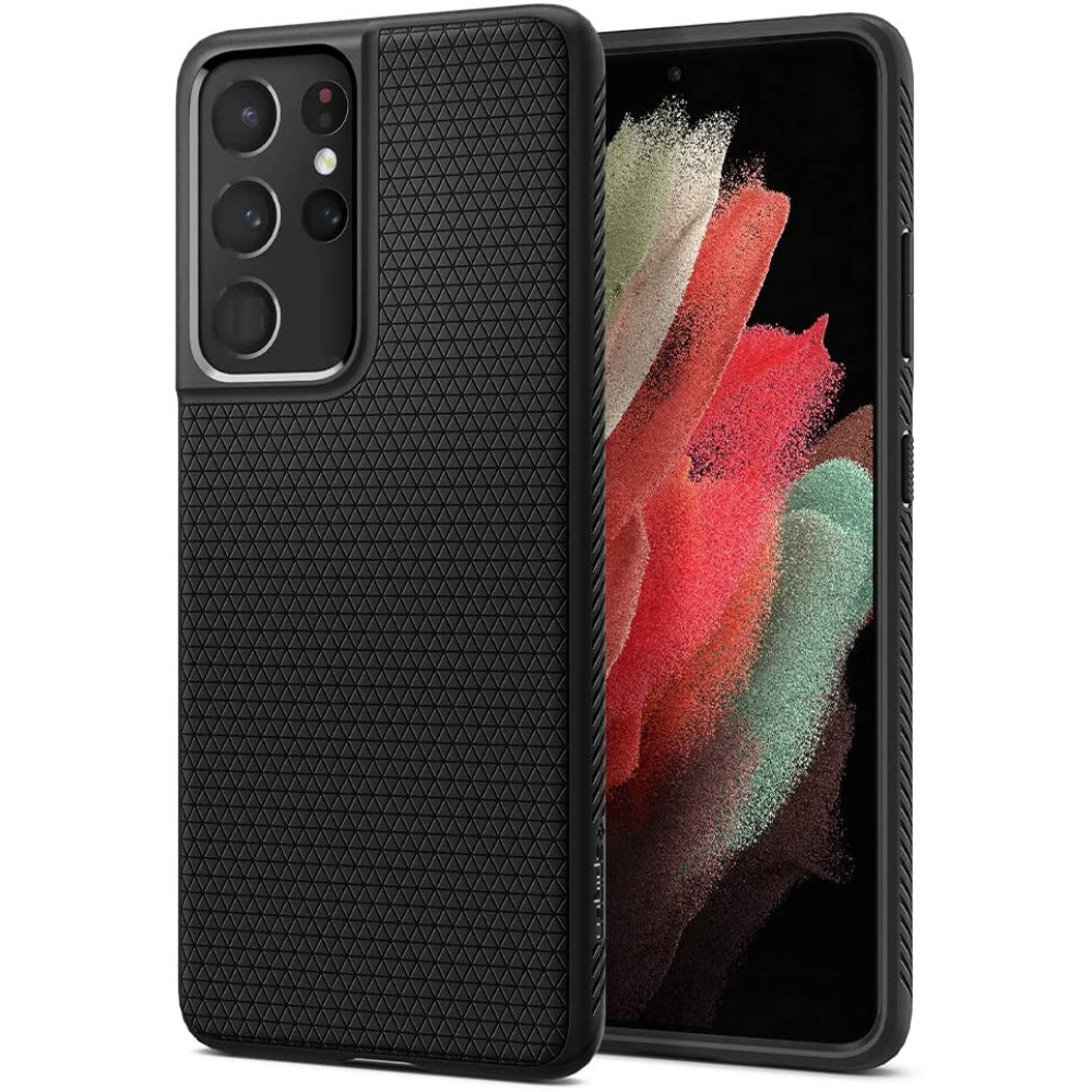 Spigen Θήκη Liquid Air Samsung Galaxy S21 Ultra 5G - Matte Black (ACS02350)