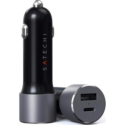 Satechi Φορτιστής Αυτοκινήτου - Με USB-A x1  / Type-C PD x1 - 72W - Space Gray (ST-TCPDCCM)