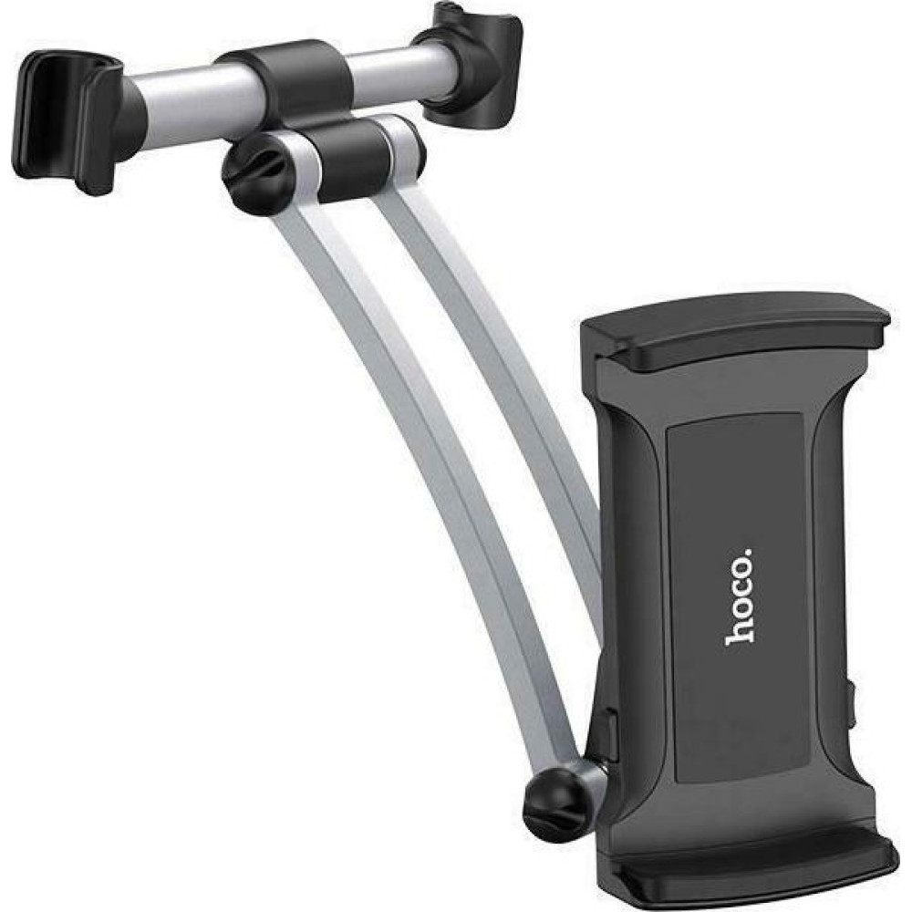 Hoco CA62 Handsome Headrest Mount - Universal Βάση Στήριξης Smartphone / Tablet 4"-10.5" για Κάθισμα Αυτοκινήτου - Silver / Black (76955)