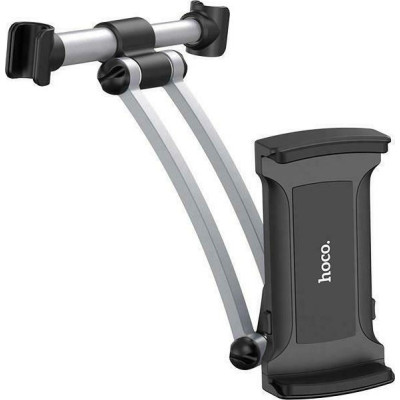 Hoco CA62 Handsome Headrest Mount - Universal Βάση Στήριξης Smartphone / Tablet 4"-10.5" για Κάθισμα Αυτοκινήτου - Silver / Black (76955)