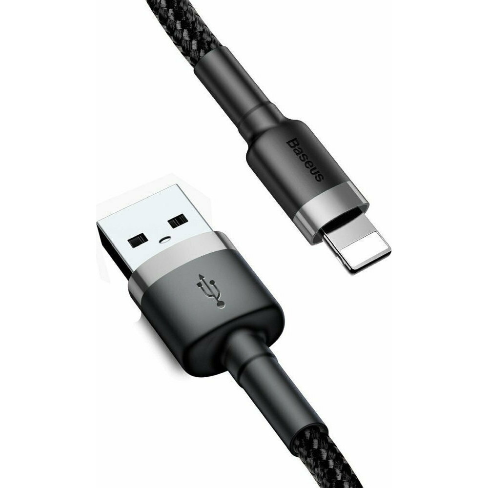Baseus Καλώδιο Φόρτισης και Μεταφοράς Δεδομένων USB σε Lightning 200cm - 1.5A - Grey / Black (CALKLF-CG1)