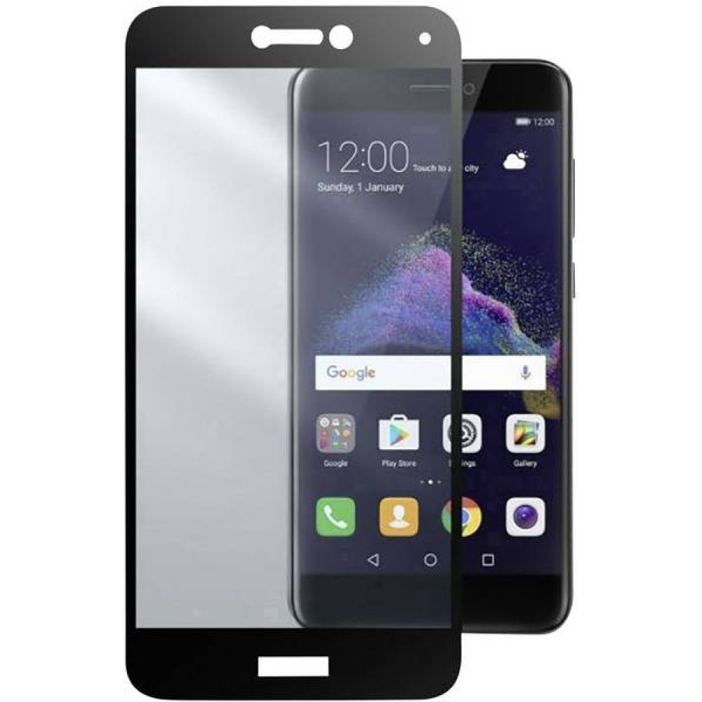 Cellularline Second Glass Capsule Tempered Glass - Fullface Αντιχαρακτικό Γυαλί Οθόνης Huawei P8/P9 Lite 2017 - Black (TEMPGCABP8L17K)