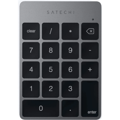 Satechi Aluminum Slim Rechargeable Bluetooth Keypad - Επαναφορτιζόμενο Αριθμητικό Πληκτρολόγιο Αλουμινίου Bluetooth - Space Gray (ST-SALKPM)