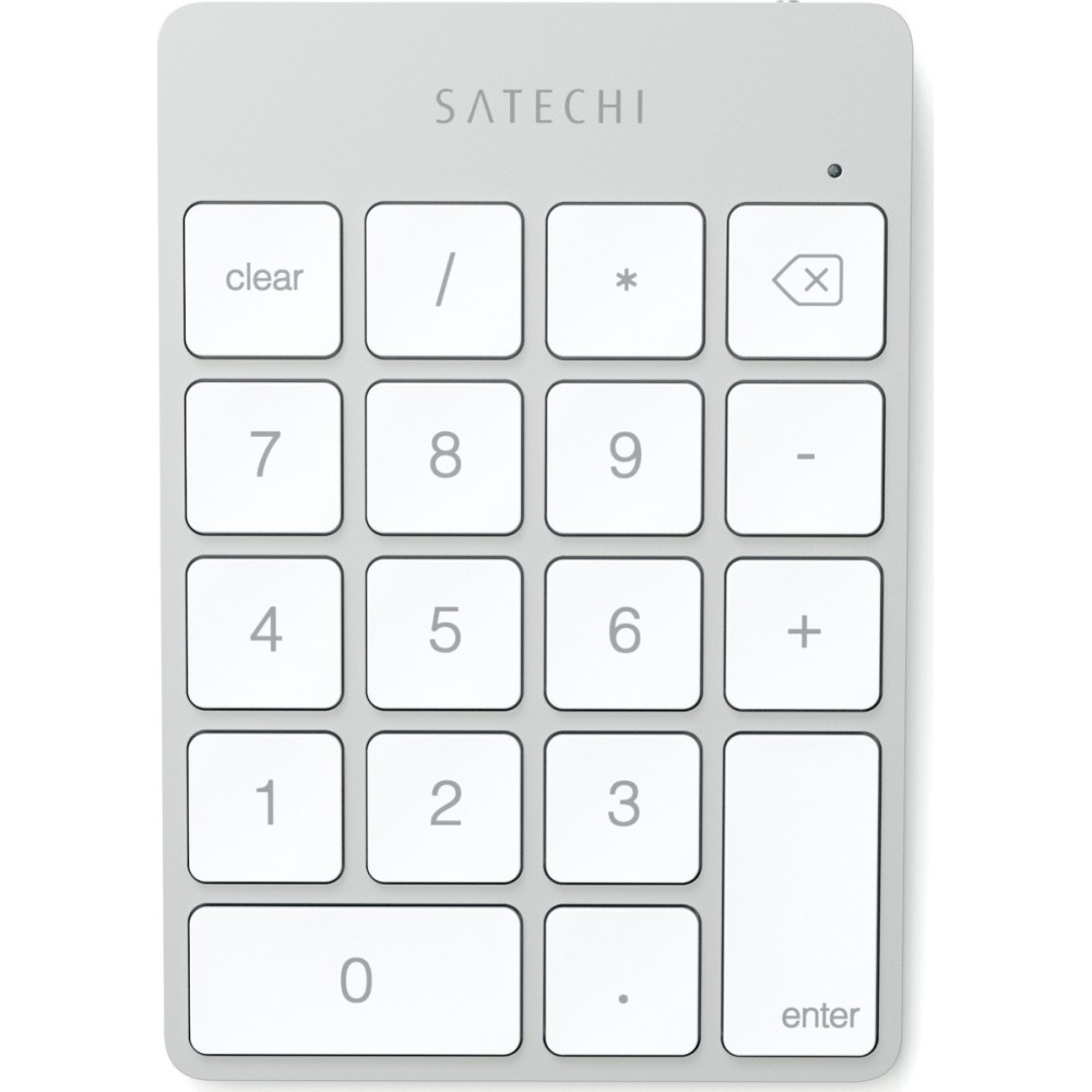 Satechi Aluminum Slim Rechargeable Bluetooth Keypad - Επαναφορτιζόμενο Αριθμητικό Πληκτρολόγιο Αλουμινίου Bluetooth - Silver (ST-SALKPS)