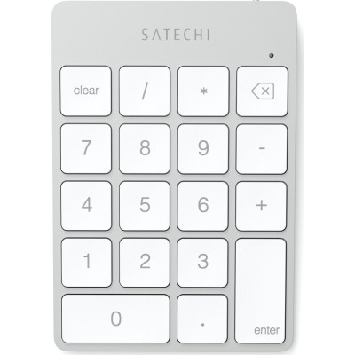 Satechi Aluminum Slim Rechargeable Bluetooth Keypad - Επαναφορτιζόμενο Αριθμητικό Πληκτρολόγιο Αλουμινίου Bluetooth - Silver (ST-SALKPS)