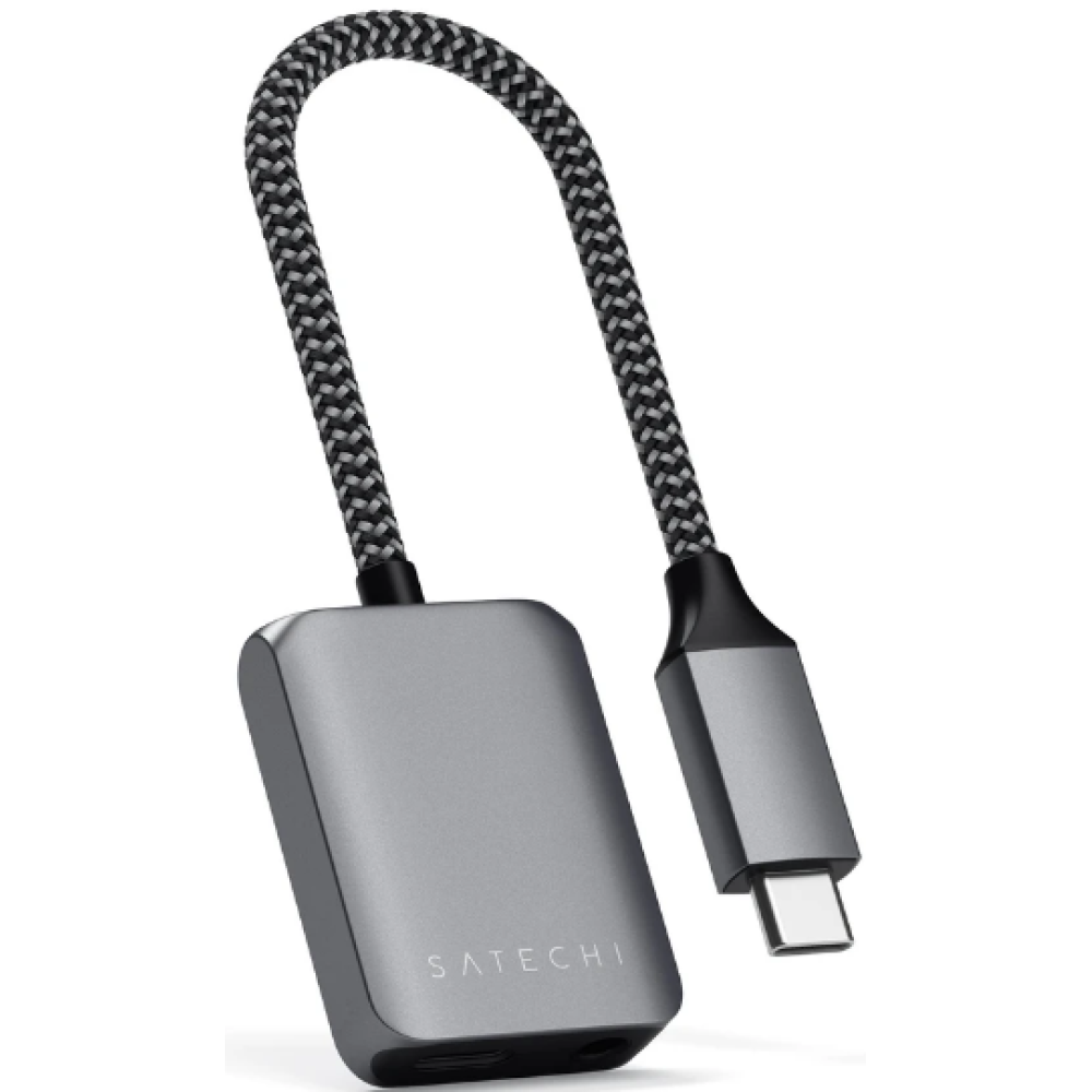 Satechi Αντάπτορας Ήχου Type-C (male) σε Type-C PD (female) / 3.5mm Jack (female) - Space Gray (ST-UCAPDAM)