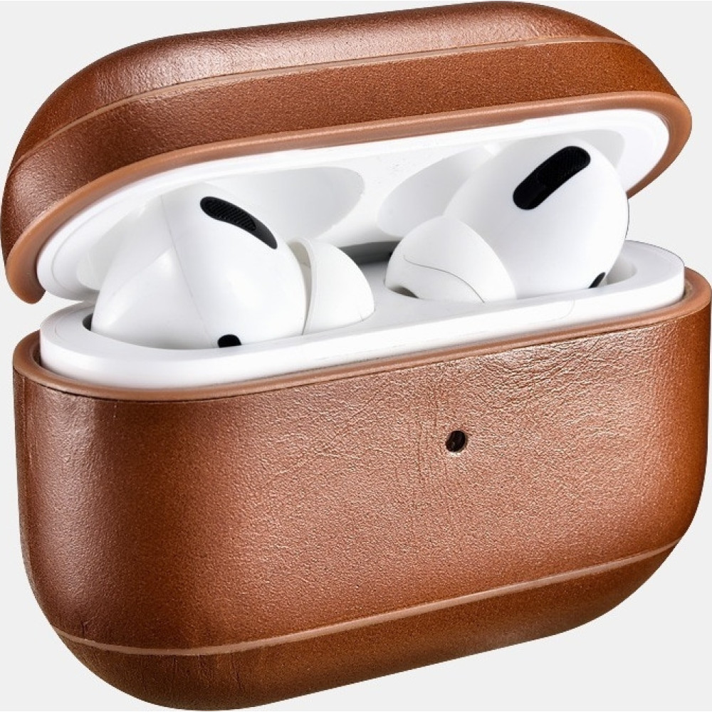 iCarer Vintage Δερμάτινη Θήκη για Apple AirPods Pro 1st Gen - Brown (6958955890921)