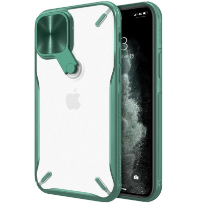 Nillkin Cyclops Case - Σκληρή Θήκη με Κάλυμμα για την Κάμερα & Kickstand - Apple iPhone 12 / 12 Pro - Green (6902048206427)